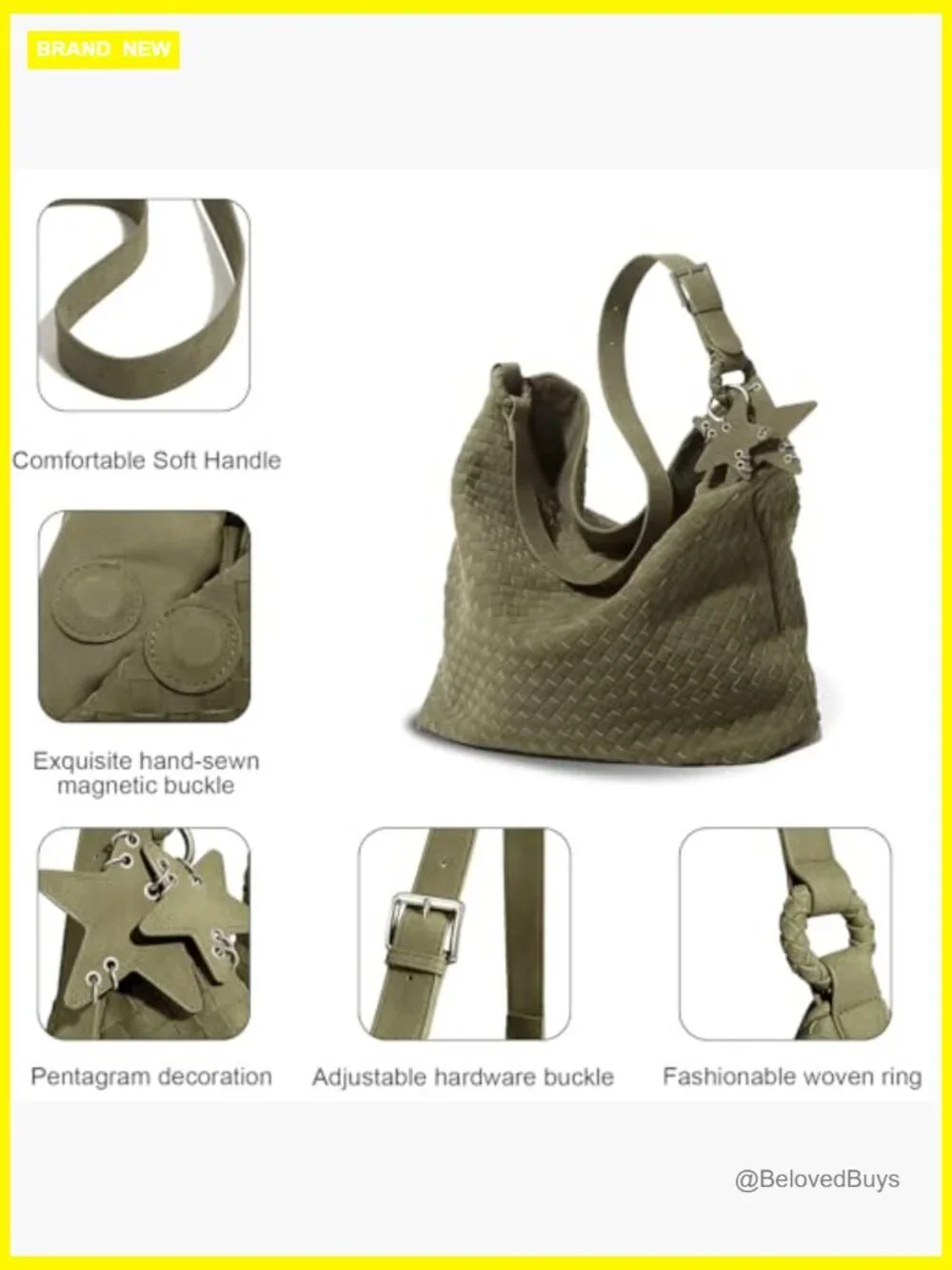 Suede Hobo Shoulder Bag Crossbody Tote Purse Slouchy Handbag